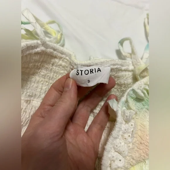 STORIA two piece ruffled tank and skirt set 
Rainbow tie dye eyelet skirt set - Picture 6 of 9